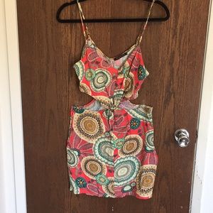 Cut-out mid section mini dress